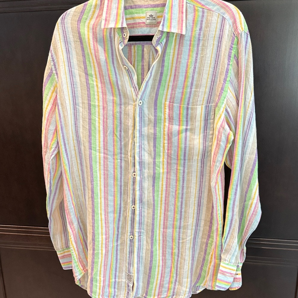 Peter Millar Pastel Striped Button Down Shirt